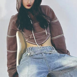 High Quality <b>Women</b> Cutout Super Crop <b>Hoodie</b> Backless Long Sleeve Sweatshirt Tops <b>Women</b> <b>Hoodie</b> - Product Image 1