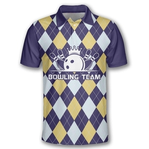 Wholesale custom <b>bowling</b> jerseys with anti fade sublimation print quick dry stretch material unisex team sportswear top - Product Image 2