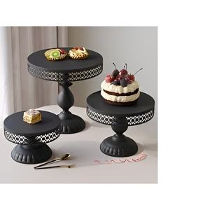 Soporte de pastel de Metal de nuevo diseño de Venta caliente en acabado dorado Soporte de servicio de pizza y pastel de Metal para decoración de fiestas y vajilla - Product Image 6