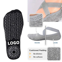 Vente en gros Logo personnalisé coton antidérapant paire femme antidérapant Pilates Yoga chaussettes pour femmes antidérapant