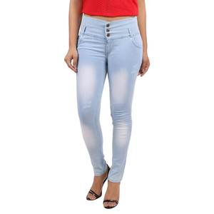 Jeans Clásicos de Pierna Recta para Mujer, Lavado Medio, Diseño de Cinco Bolsillos, Transpirables, Ecológicos, Resistentes al Viento, 100% Algodón - Product Image 4