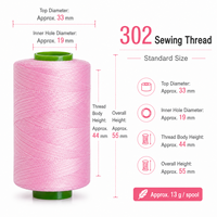 Benang Jahit Poliester 302 Laris Manis 13g Gulungan Kecil 50 Warna Tersedia Benang Kuat Tahan Lama untuk Jahit Rumah & DIY