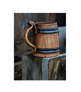 Chope à bière en bois vintage de haute qualité Tasses de bar haut de gamme martelées de luxe à grand espace au meilleur prix - Product Image 1