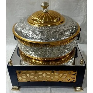 Plato de frotamiento de acero inoxidable de grado comercial con pico, elegante calentador de buffet para Bodas de hoteles y catering de fiestas - Product Image 5