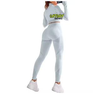 ชุดโยคะฟิตเนส2ชิ้นสปอร์ตบรา + เลกกิ้งยืดหยุ่นสูงสำหรับผู้หญิง - Product Image 6