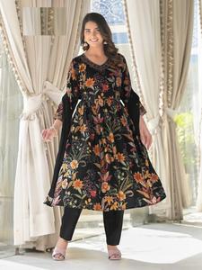 Nouveau dernier lustre premium en gros avec broderie et travail à la main Kurti Duppatta avec travail de séquence Chi-non - Product Image 4