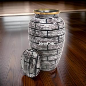 Urne funéraire classique en briques brossées peintes à la main, nouvelle urne commémorative pour cendres humaines ou d'animaux, urnes funéraires décoratives en métal - Product Image 4