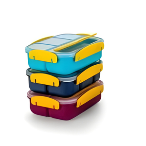 Fusion Bento <b>Lunch</b> <b>Box</b> <b>Kids</b> Adults 1300ml 4 Compartments Leakproof BPA Free Microwave Dishwasher Freezer Safe Spoon Fork - Product Image 1