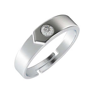 Anillos de Plata de Ley 925 de Primera Calidad para Hombre, Estilo Hip Hop, Diseño Geométrico con Incrustaciones de Diamantes, Platino - Product Image 1