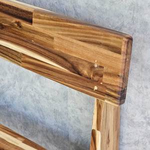 Banc en bois d'acacia GBD027 120x40cm avec dossier, design rustique moderne pour jardin, terrasse, parc, fabriqué en fonte et plastique - Product Image 5
