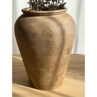 Pot en argile antique de luxe Kraft World, vase en céramique rustique, design moderne du milieu du siècle, fait main