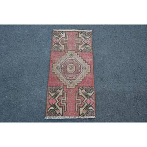 Alfombra Turca Vintage de 13 x 28 pies, Rojo Beige, Tejido Plano, Patchwork, Ecológica, Pelo Mediano, para Comedor, Lana, Material PP, Látex - Product Image 1