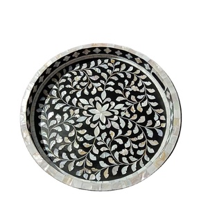 Plateau de service en nacre avec poignées Plateau décoratif en résine et vadrouille Artisanat - Product Image 2