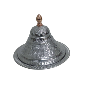 Vente chaude aluminium et fer luxe forme ronde Tajeen avec couvercle et Ghundi F354 cuivre finition Antique à la main - Product Image 3