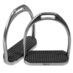Estribos articulados de acero inoxidable fundido personalizados con estribos de seguridad ocular compensados para principiantes hechos en Pakistán - Product Image 1
