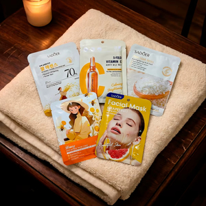 Maschera Viso in Foglio al Miele e Riso con Vitamina C, Idratante e Illuminante, con Acido Ialuronico, Minerali e Glicerina, Funzioni Rivitalizzanti - Product Image 1