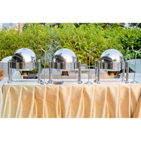 Plat de service élégant pour buffet, chauffe-plat au gaz/électrique/combustible, en cuivre/acier inoxydable, haute qualité, durable, pour restaurant et traiteur, capacité 8L