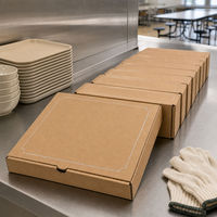 Boîte à pizza en carton ondulé doublée de papier aluminium pour la restauration scolaire, cantines de campus, repas en gros, emballage personnalisé imprimé en gros