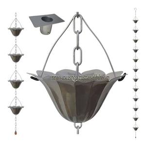 Cadena y adaptador de lluvia de hierro negro decorativo Uso de cadena de lluvia vintage de alta calidad para casa de jardín a precio mayorista - Product Image 1