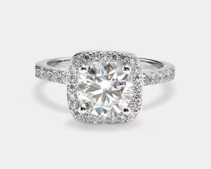 Anillo de plata de ley 925 con moissanita. Hermoso regalo para compromiso y regalo para ella. - Product Image 2