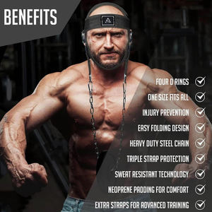 Soporte de Rodilla Ajustable de Neopreno Transpirable y Antideslizante con Arnés para la Cabeza para Entrenamiento de Fuerza del Cuello, Accesorios de Gimnasio - Product Image 5