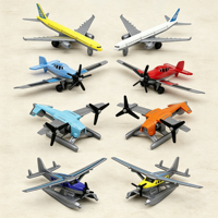 Nouvel arrivage : Ensemble de modèles d'avions jouets moulés sous pression, incluant un avion de passagers coulissant, un avion monopropulseur et un petit hydravion en métal