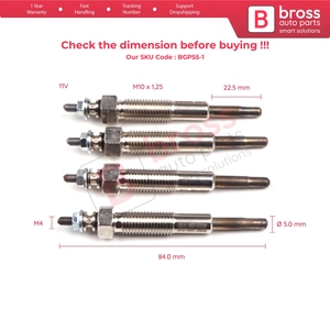 BGP55-1 4 Bujías de Incandescencia GJ1302MA 010 22 336 para 2.0 2.2 2.5 2.7 - Product Image 5