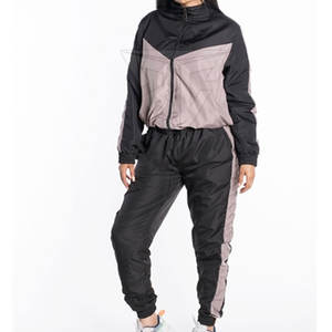 Traje cortavientos con cremallera sólida de Invierno para mujer, ropa de protección solar transpirable de secado rápido para deportes informales de 2 piezas - Product Image 6