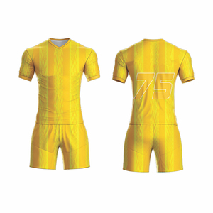 Ensemble de maillot de football en or blanc personnalisé, uniforme de football par sublimation, léger, respirant, séchage rapide, tenue de sport d'été pour équipe - Product Image 6