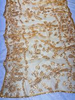 Sari en nylon lourd avec motif floral en sequins multicolores et bordure en dentelle pour adultes