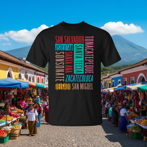 T-shirt unisexe pour adultes, taille S M L XL XXL, motif imprimé, villes du Salvador - Product Image 3