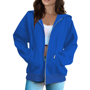 Sudadera con Capucha de Algodón Tejido Morado para Mujer, Diseño de Letras Bordadas Casuales de Invierno, Antiencogimiento, Antipilling, Logotipo Personalizado al por Mayor, KPOP - Product Image 3