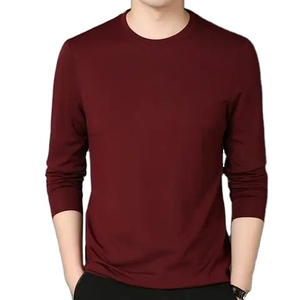 Camiseta de Algodón para Hombre, Manga Larga, Estilo Pullover, 100% Algodón Tejido, Transpirable, Primavera 2026, Nuevo Modelo Personalizado - Product Image 1