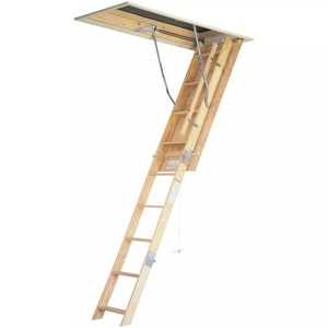 Escalera de Madera Maciza para Ático, Escalera Plegable para Ático, Escalera de Acceso al Techo de Madera, Personalizada OEM - Product Image 1