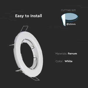 2 pz porta faretti a LED GU10 MR16 porta faretto fisso rotondo con faretto bianco a molla SKU-6640-Lighting/ - Product Image 5