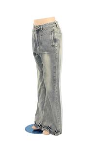 Pantalons en jean pour femmes, bleu foncé, pantalons délavés, style boyfriend - Product Image 4