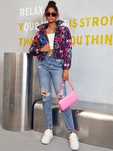 Winter Warm Women's Puffer <b>Jacket</b> High Quality Waterproof Solid Women's Bubble <b>Jacket</b> with Custom Logo - Product Image 2