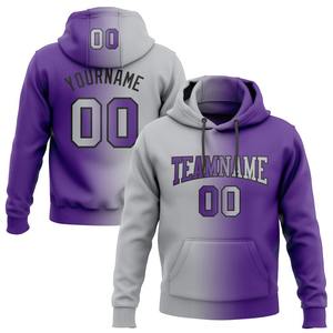 Sweat à capuche personnalisé cousu violet gris-noir dégradé mode sport - Product Image 1