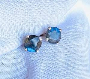 Boucles d'oreilles en labradorite, argent sterling 925, pierre précieuse en labradorite naturelle, bijoux faits à la main, cadeau pour elle, boucles d'oreilles élégantes - Product Image 6