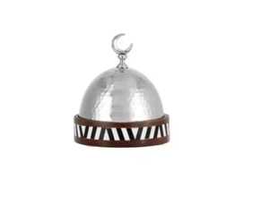 1 pièce Ensemble Plat de service d'hottpot en forme de dôme, en métal noir/laiton, de luxe arabe, découpé au laser - Product Image 5