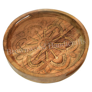 Bandeja de madera de Mango sólido hecho a mano para servir, de alta calidad, para mesa de centro, hoteles y restaurantes, uso a bajo precio - Product Image 6