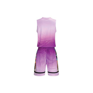 Ensembles d'uniformes de basketball personnalisés respirants à manches courtes de haute qualité 100 % polyester, coupe oversize pour l'été - Product Image 6