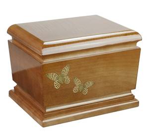 Urne en bois pour humain pour les cendres cercueil solide Creamte urne en bois personnaliser papillons grande boîte à cendres en bois - Product Image 3