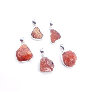 Trendy Natural Sunstone Sterling Silver Pendant Orange Stone Pendant Handmade Natural Raw Sunstone Jewelry <b>Accessories</b> for Women - Product Image 1