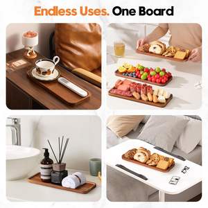 ถาดเสิร์ฟและจานไม้เนื้อแข็งอะคาเซีย ชุดถาดเสิร์ฟไม้ - Product Image 3