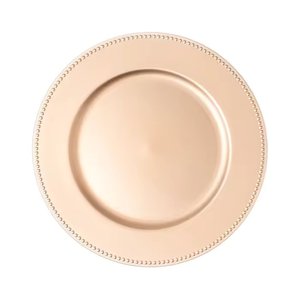 Assiettes de présentation rondes décoratives en métal plaqué or populaires pour la maison et les tables de mariage - Product Image 1