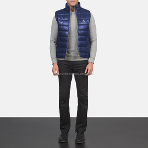 Men's Casual Windproof Reversible Breathable Eco-Friendly Sleeveless Winter Outer Wear Puffer Vest Color Blocking Puffer V-neck - Product Image 2