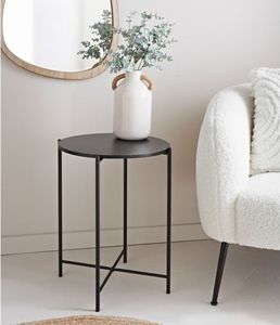 Vente chaude Table d'appoint en fer et verre disponible en noir et finitions petits meubles en métal décor de salon - Product Image 6