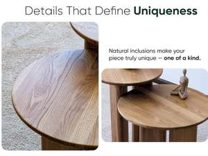 Mesa auxiliar de roble macizo, mesa auxiliar minimalista moderna hecha a mano, diseño escandinavo ecológico, dormitorio de madera Natural, sala de estar - Product Image 3