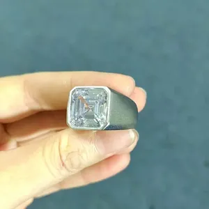 925 plata esterlina 4.00Ct redondo corte brillante Real Moissanite anillo de compromiso para mujer con ajuste de garra y chapado en oro rosa - Product Image 4